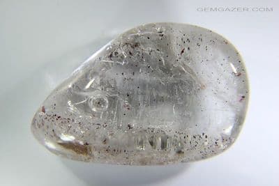 Enhydro Quartz cabochon with moving bubble, Madagascar. 84.51 carats. (Video)