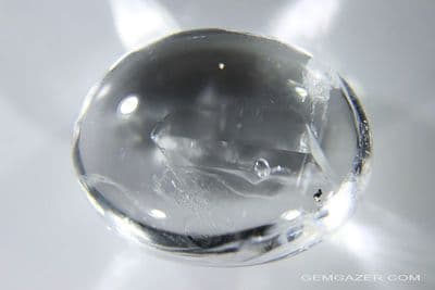 Enhydro Quartz cabochon with moving gas bubble, Madagascar. 47.30 carats. (Video)