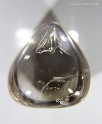 Enhydro Smoky Quartz cabochon with moving bubble, Madagascar. 46.26  carats. (Video)