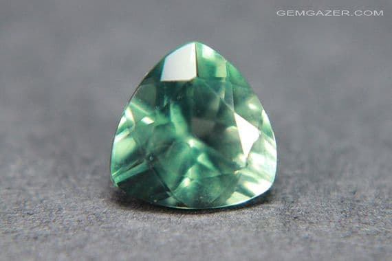 Fluorite, green faceted, fluorescent, County Durham, England. 2.84 carats.