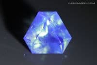 Fluorite, green faceted, fluorescent, County Durham, England. 4.42 carats (Video)