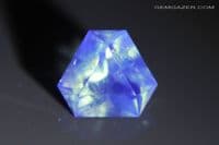 Fluorite, green faceted, fluorescent, County Durham, England. 4.42 carats (Video)