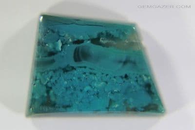 Gem Silica with Chrysocolla plumes. Arizona USA.  7.83 carats.