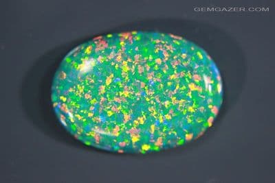 Gilson green Opal simulant cabochon, France. 11.97 carats. (Video)  ** SOLD **