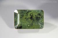 green dendritic Opal, faceted Peru 5.49 carats.