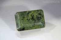 green dendritic Opal, faceted Peru 5.49 carats.