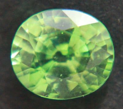 Green Grossular Garnet, faceted, Tanzania.  1.78 carats.