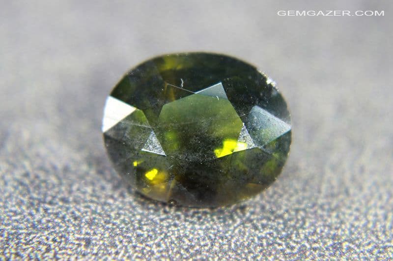 Green metamict Zircon faceted Sri Lanka 4 09 carats