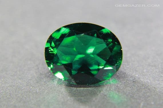 Hydrothermal synthetic Emerald, faceted. 2.13 carats.