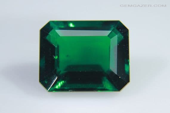 Hydrothermal synthetic Emerald, faceted. 4.10 carats.