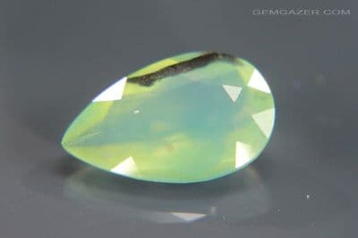 Ice-green dendritic Opal, faceted, Peru. 2.52 carats.