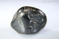 Jet, polished specimen, Whitby, Yorkshire, UK. 25.28 carats.