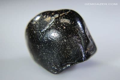 Jet, polished specimen, Whitby, Yorkshire, UK. 25.28 carats.