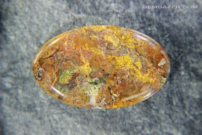 Jumping Jeep Plume agate cabochon, Oregon, USA. 77.10 carats.
