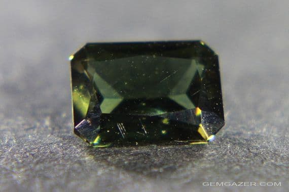 Kornerupine, dark green faceted, Madagascar.  1.39 carats.