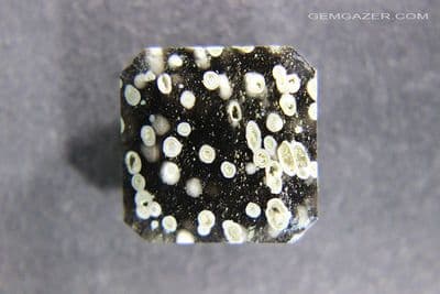 Lipari Obsidian, aka Cosmic Obsidian, faceted, Italy. 12.36 carats.