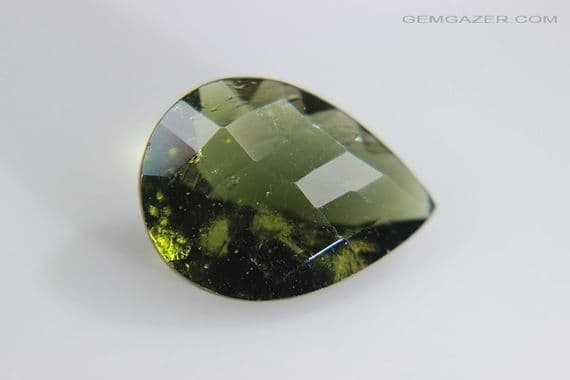 Moldavite, faceted, Czechia. 4.30 carats.