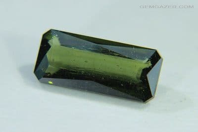 Moldavite, faceted, Czechia. 4.40 carats.