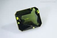Moldavite, faceted, Czechia. 6.12 carats.