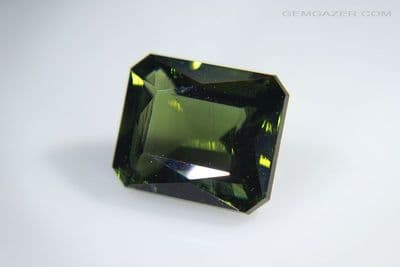 Moldavite, faceted, Czechia. 6.12 carats.