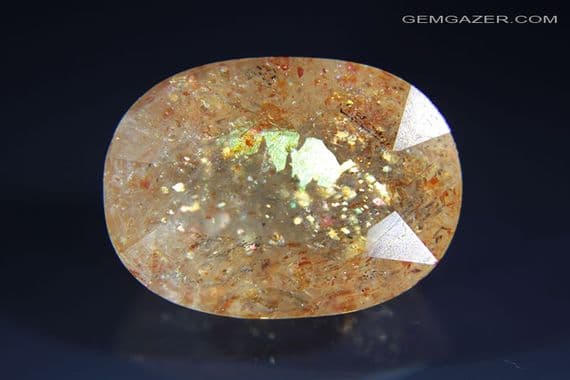 Oligoclase 'Confetti' Sunstone, faceted, Tanzania. 10.96 carats. (Video)