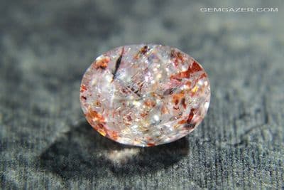 Oligoclase 'Confetti' Sunstone, faceted, Tanzania. 2.49 carats. (Video)