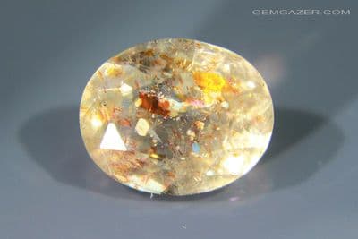 Oligoclase 'Confetti' Sunstone, faceted, Tanzania. 3.04 carats.