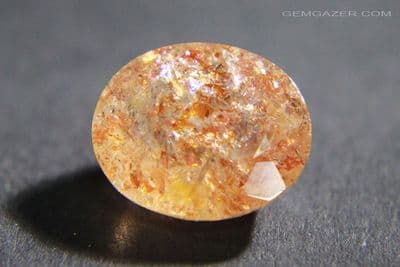 Oligoclase 'Confetti' Sunstone, faceted, Tanzania. 3.25 carats. (Video)