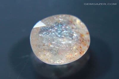 Oligoclase 'Confetti' Sunstone, faceted, Tanzania. 3.42 carats. (Video)