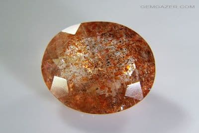 Oligoclase 'Confetti' Sunstone, faceted, Tanzania. 3.72 carats. (Video)