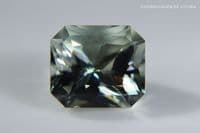 Oligoclase Feldspar, pale blue-green, faceted, Kenya. 2.54 carats.  (Video)