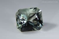 Oligoclase Feldspar, pale blue-green, faceted, Kenya. 2.54 carats.  (Video)