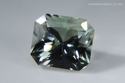 Oligoclase Feldspar, pale blue-green, faceted, Kenya. 2.54 carats.  (Video)