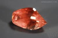 Oligoclase orange-red copper Sunstone with schiller, faceted, Oregon, USA. 4.27 carats. (Video)