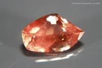Oligoclase orange-red copper Sunstone with schiller, faceted, Oregon, USA. 4.27 carats. (Video)