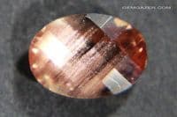 Oligoclase red copper Sunstone with schiller, faceted, Dust Devil mine, Oregon, USA.  0.72 carat.