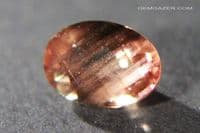 Oligoclase red copper Sunstone with schiller, faceted, Dust Devil mine, Oregon, USA.  0.72 carat.