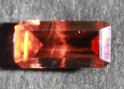 Oligoclase red copper Sunstone with schiller, faceted, Oregon, USA. 1.35 carats.