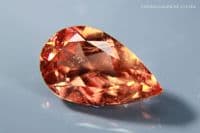 Oligoclase red copper Sunstone with schiller, faceted, Oregon, USA. 2.13 carats.