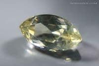 Oligoclase Sunstone, pale peach-yellow with pink schiller, faceted, Mexico. 8.52 carats.