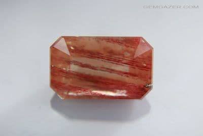 Orange-Red/Green Andesine Feldspar, D.R. Congo, faceted. 2.07 carats.