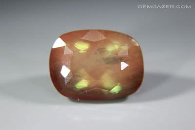 Orange-Red/Green Andesine Feldspar, D.R. Congo, faceted. 8.63 carats.