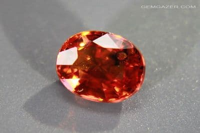 Orange Sapphire, Be-diffusion treated, faceted, Tanzania. 1.08 carats.