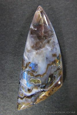 Petrified wood with Chrysocolla cabochon, Turkey.  38.95 carats.