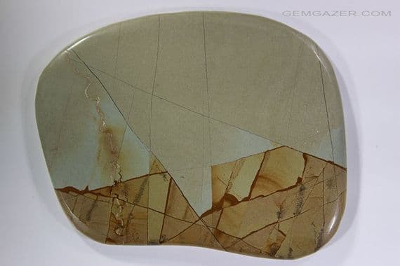 Pietra Paesina landscape Marble cabochon, Italy. 93.43 carats.