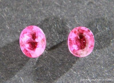 Pinkish-red Ruby pair, Madagascar.  1.05 carats total weight