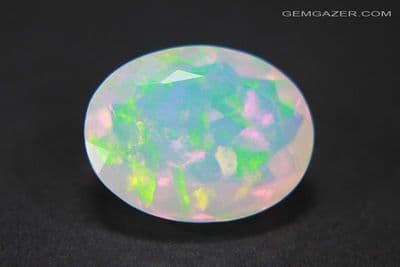 Precious Opal, faceted, Ethiopia. 5.50 carats. (Video)