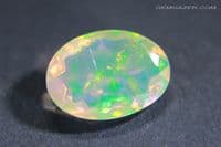 Precious Opal, faceted, Welo, Ethiopia. 1.73 carats. (Video)