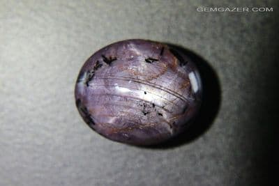 Purple Star Sapphire cabochon, India. 68.86 carats. (Video)