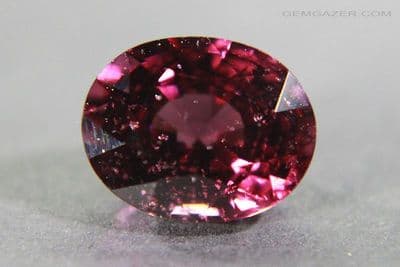 Pyrope-Rhodolite Garnet, faceted, Mozambique.  5.41 carats.